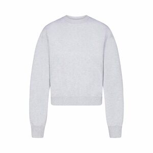 SKIMS Cotton Fleece Classic Crew Neck Sweatshirt Gray